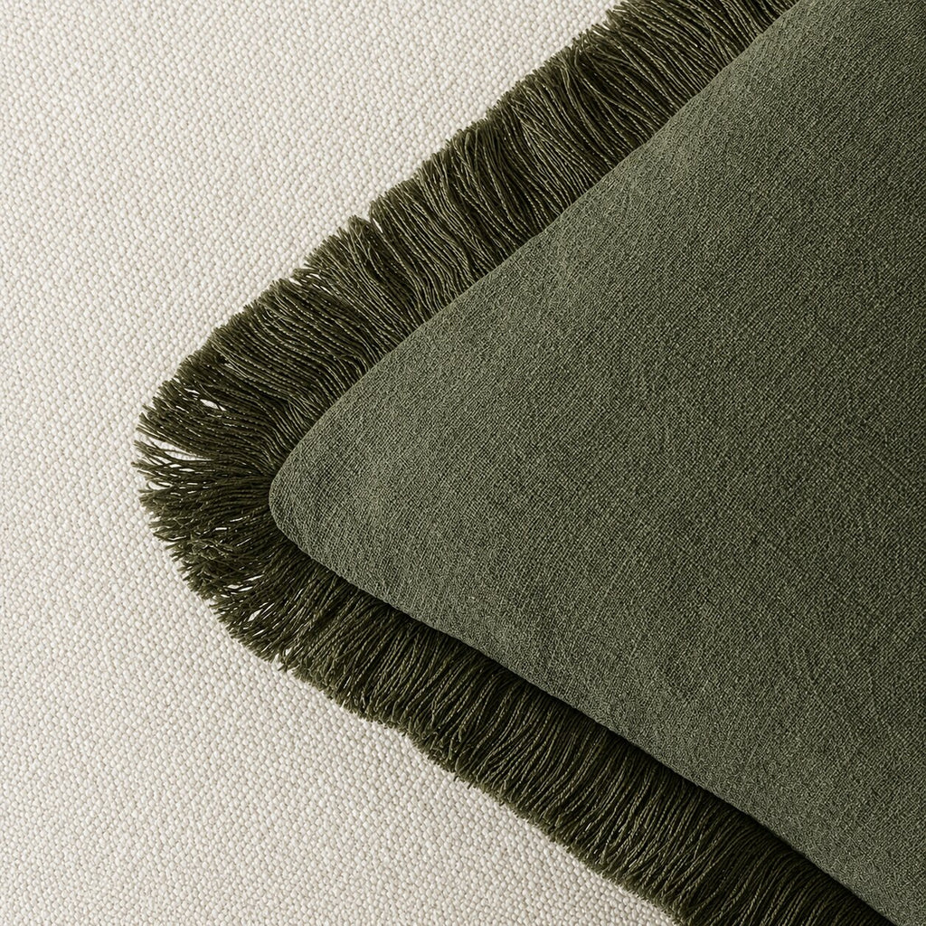 Damian Linen Fringed Pillow Cover
