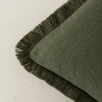 Damian Linen Fringed Pillow Cover