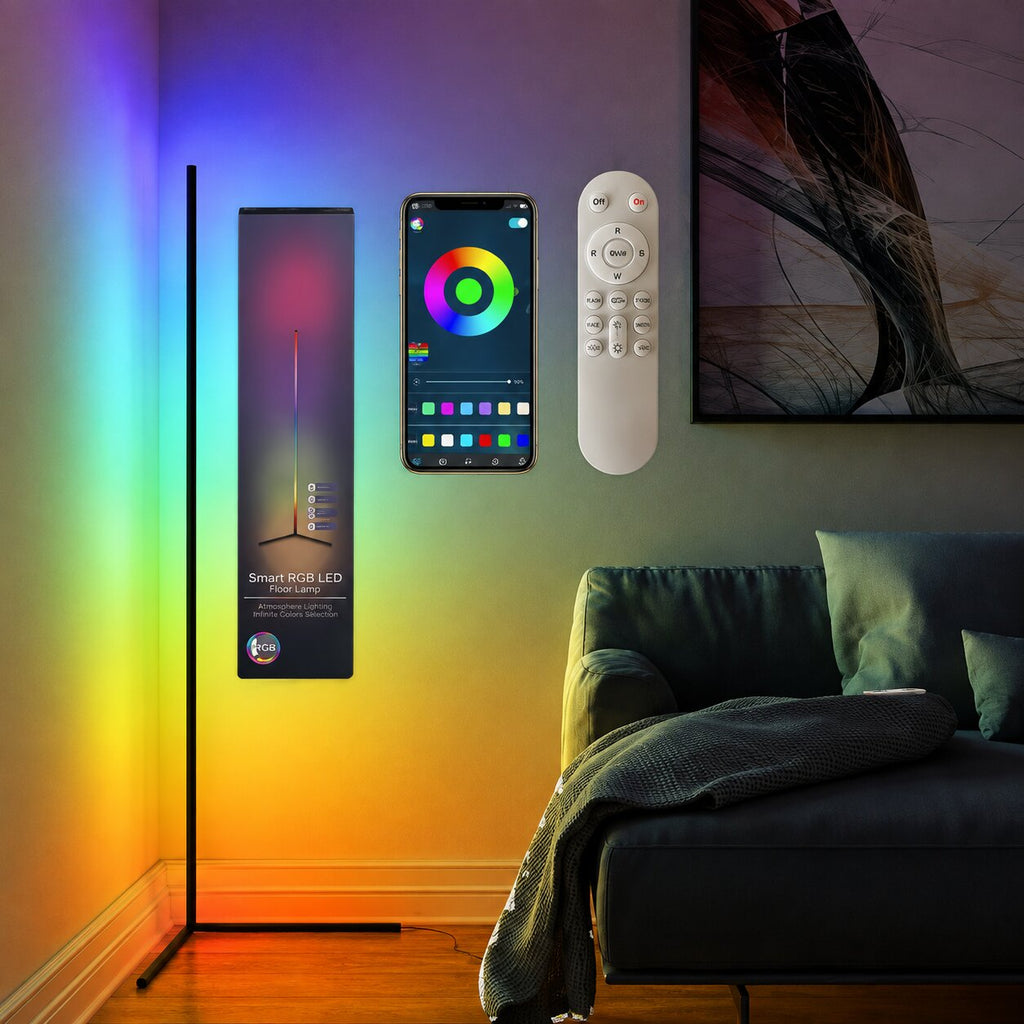 Smart RGB LED Corner Floor Lamp