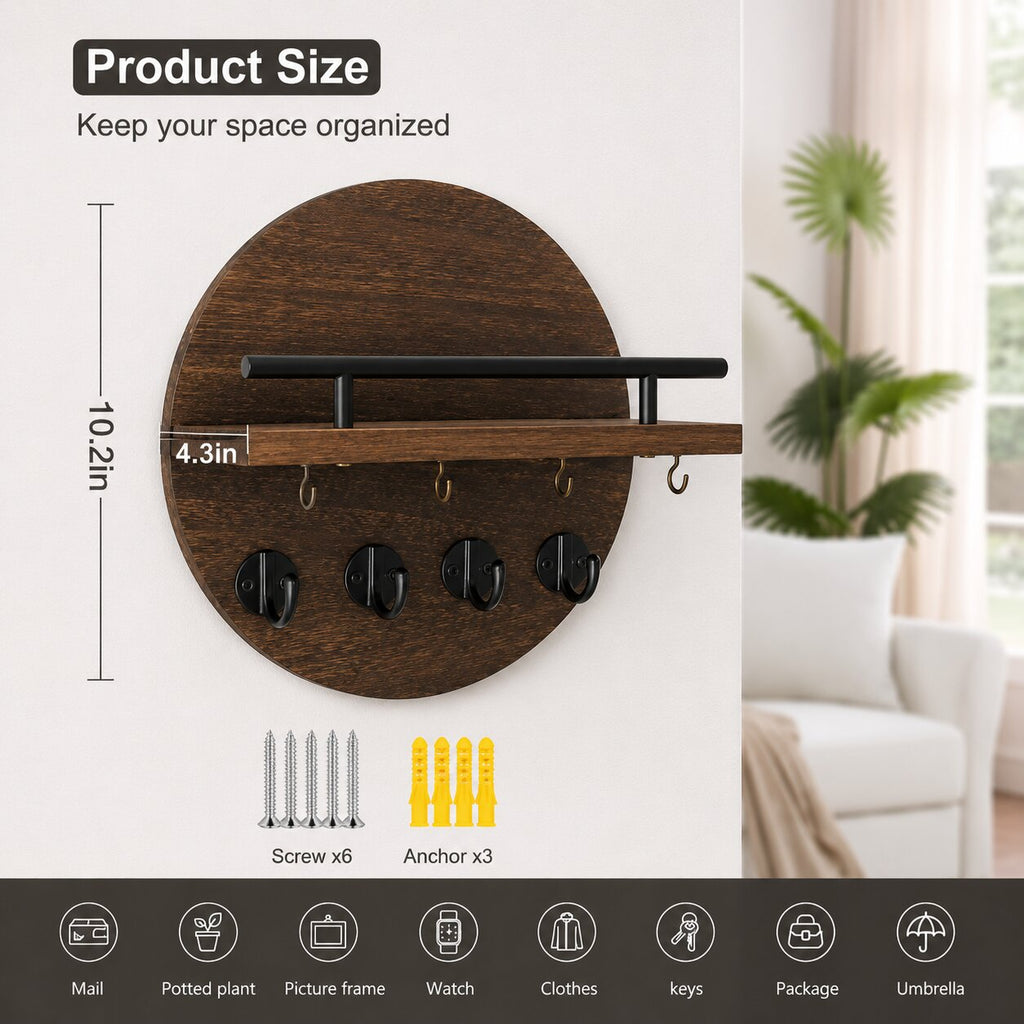 Wooden Wall Key Holder