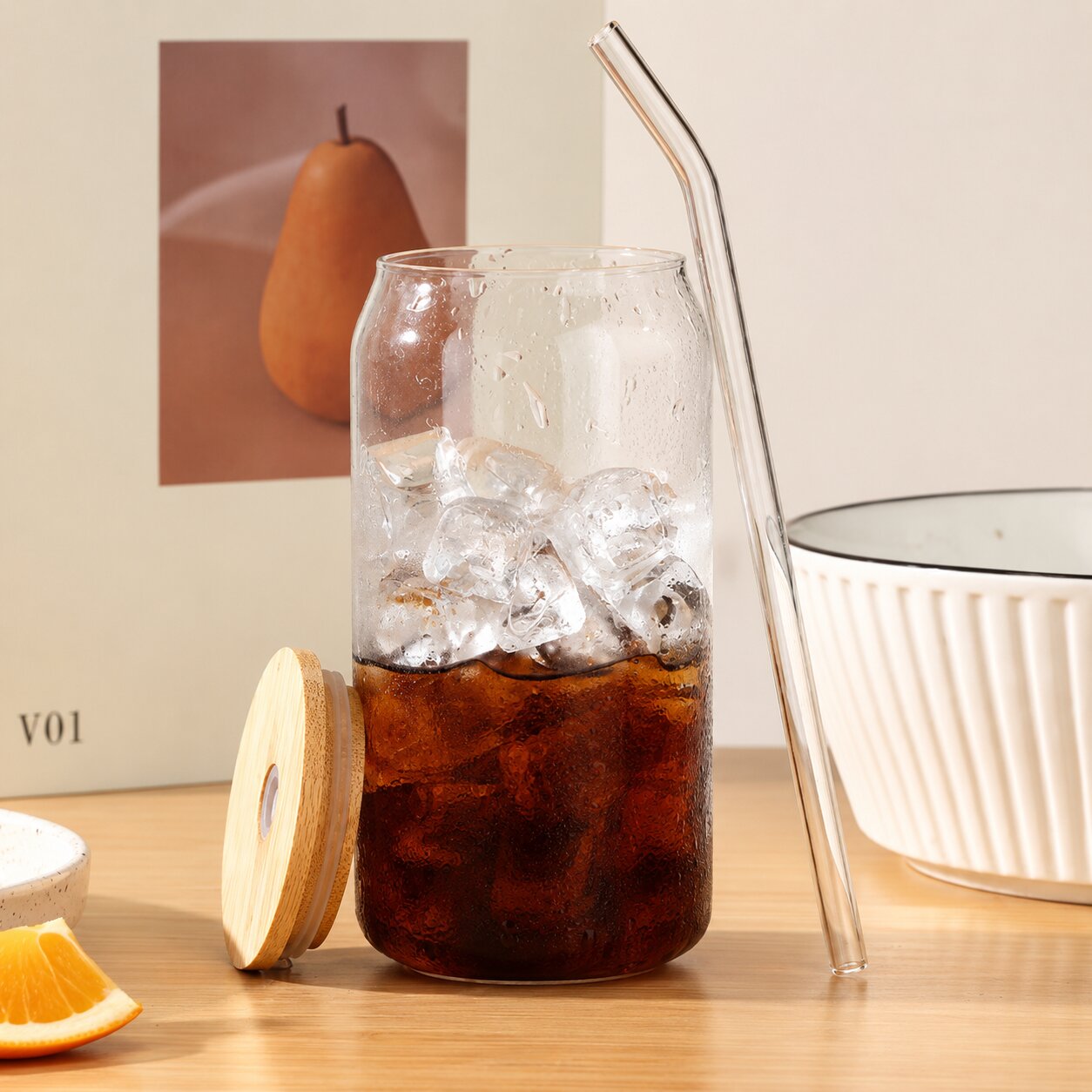ColorBloom Glass Tumbler Set of 4 (16 oz)