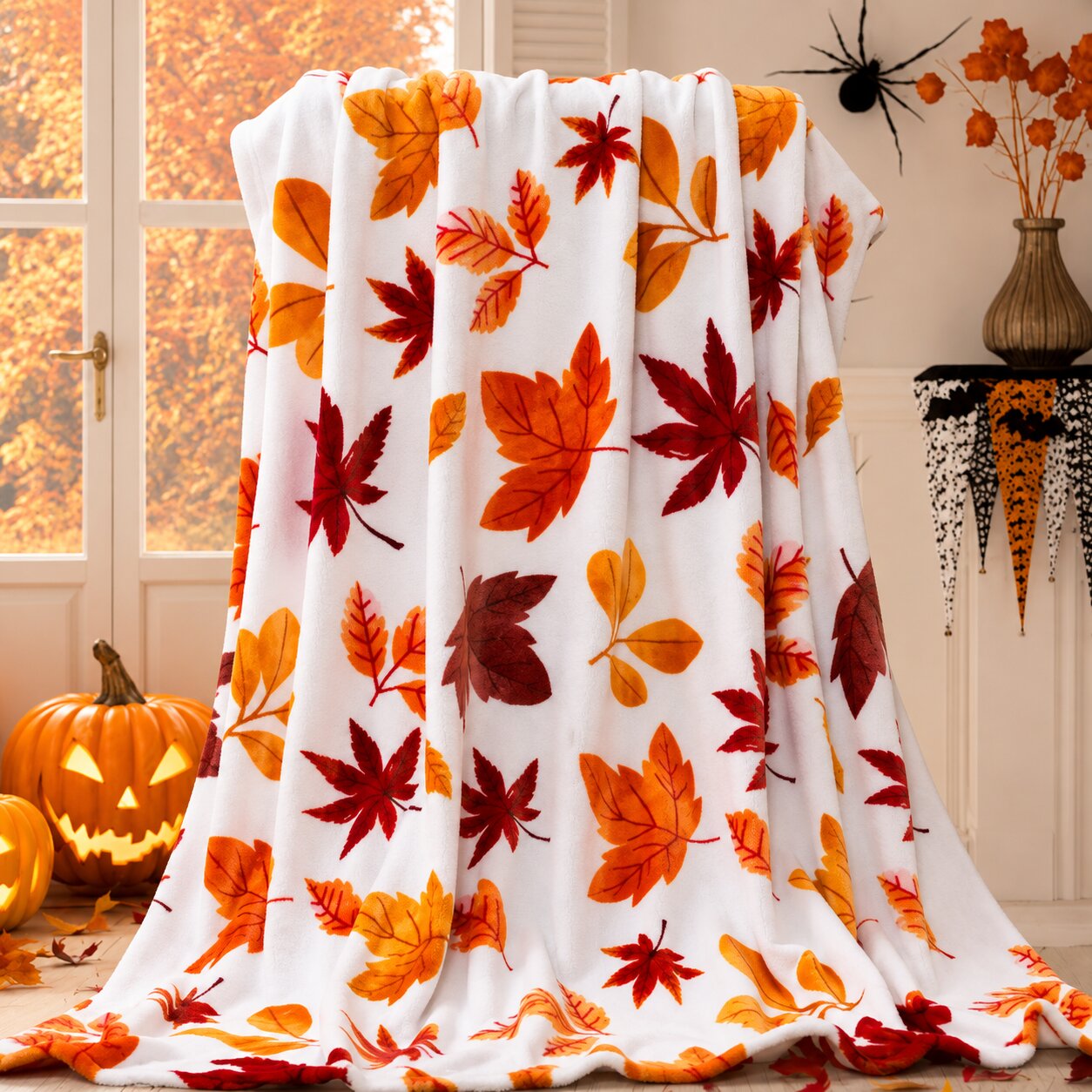 Harvest Haven Fleece Throw Blanket