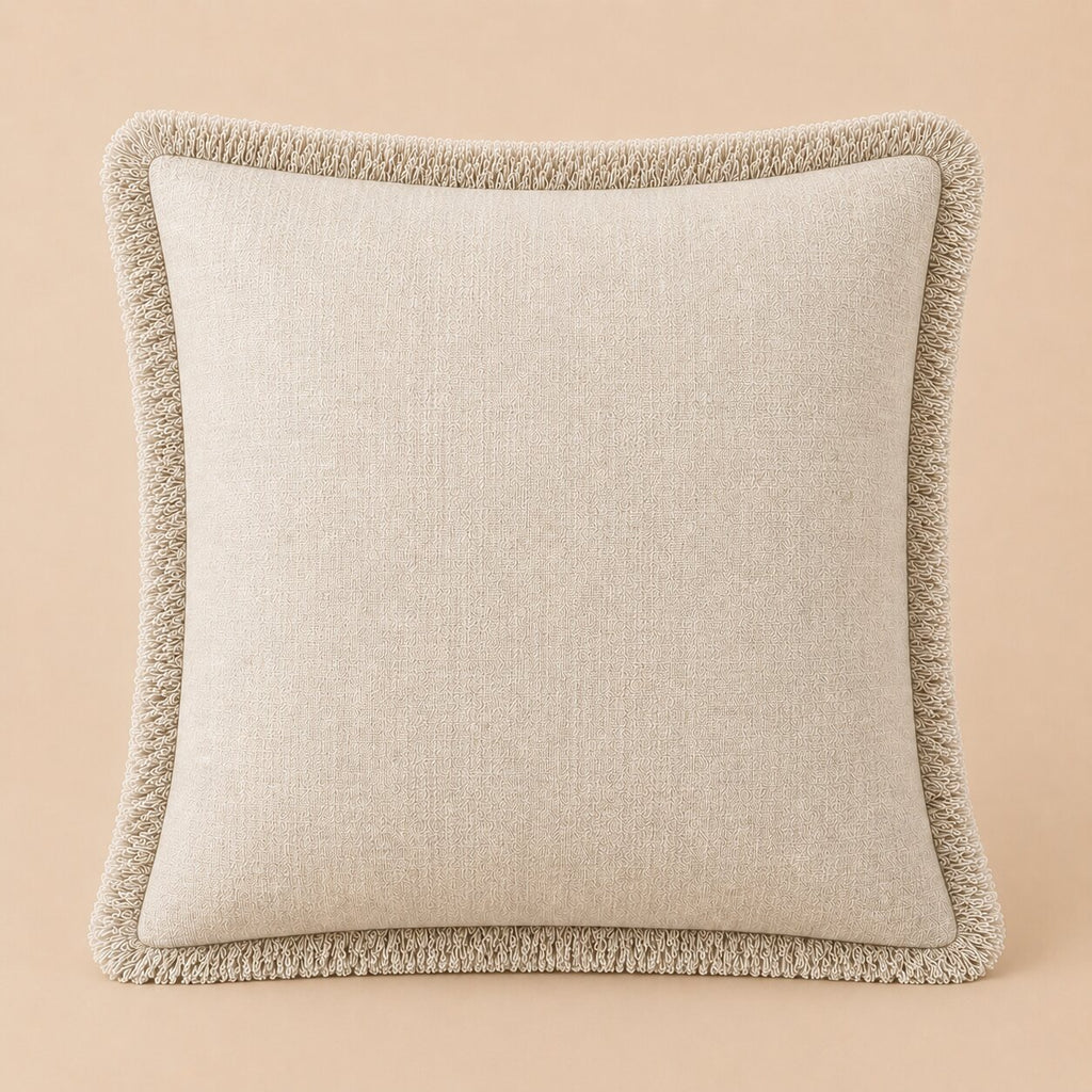 Damian Linen Fringed Pillow Cover