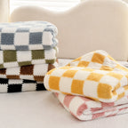 Sienna Checkered Fleece Throw Blanket