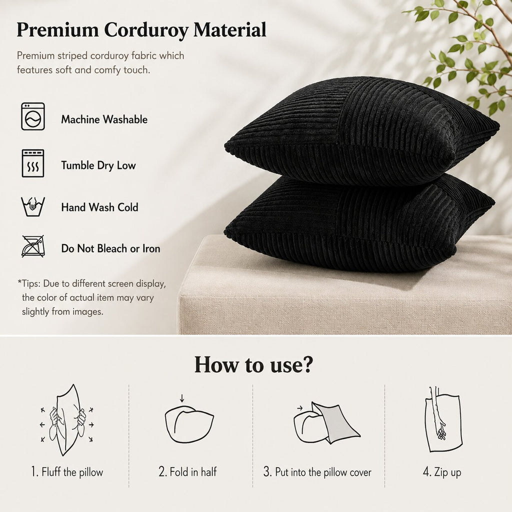 Rowan Corduroy Throw Pillow Cover