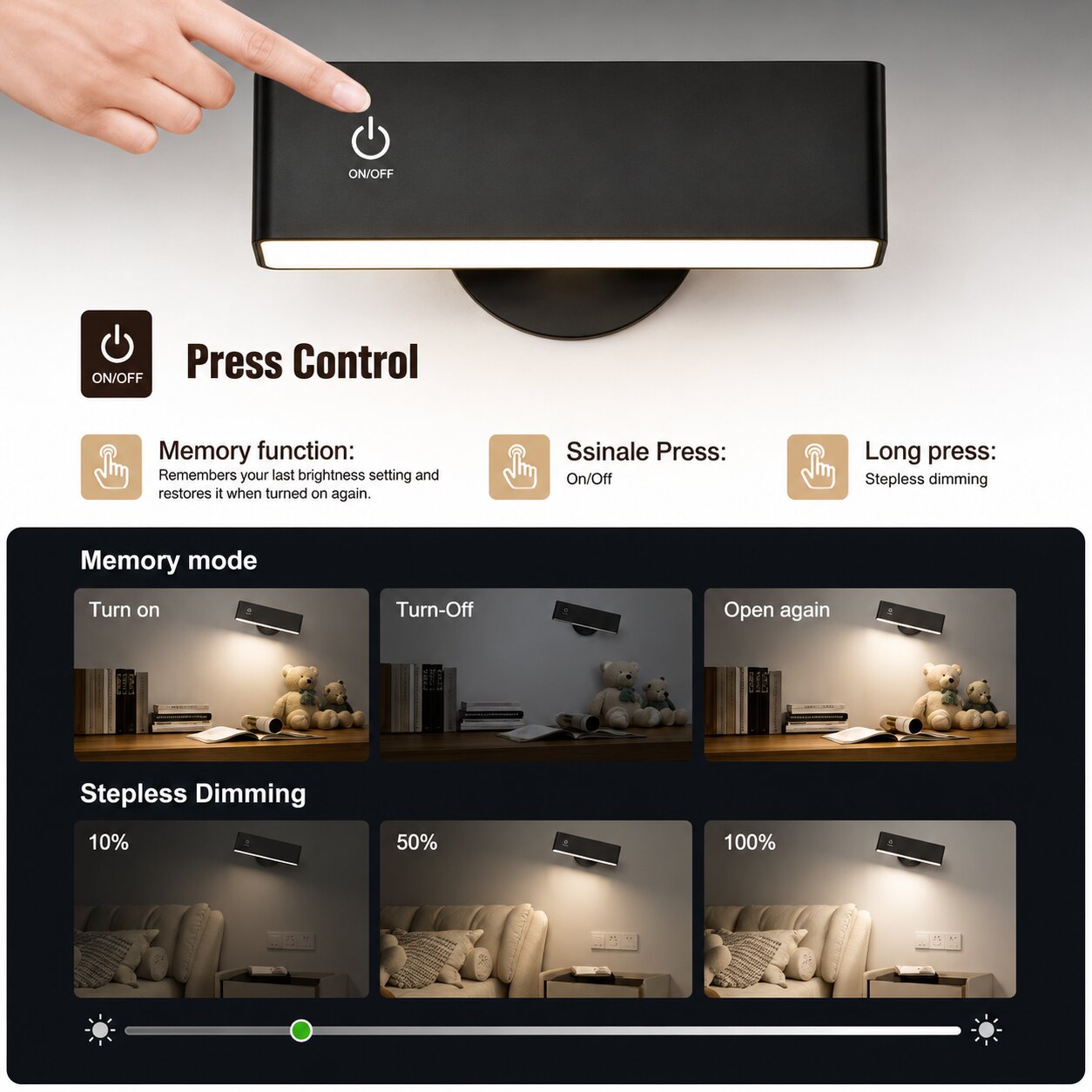 LumiFlex Rechargeable Wall Light