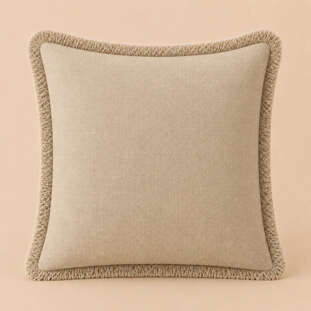 Damian Linen Fringed Pillow Cover