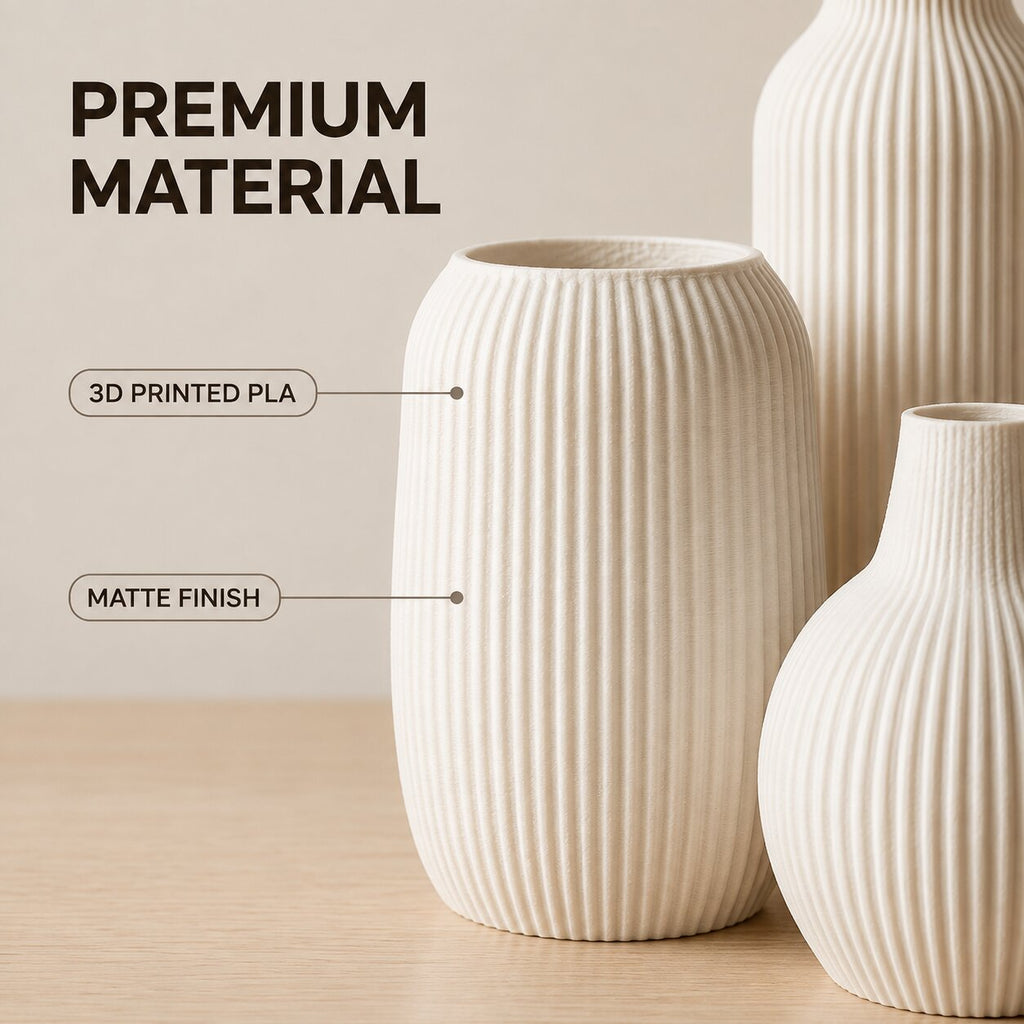 Sorelle Ribbed Vase Set