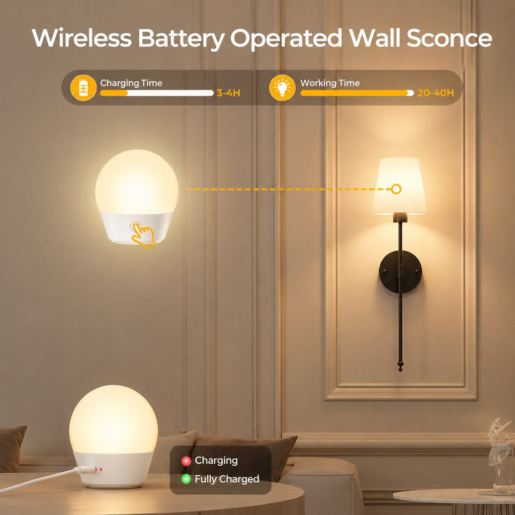 Elara Cordless Wall Sconce Set of 2