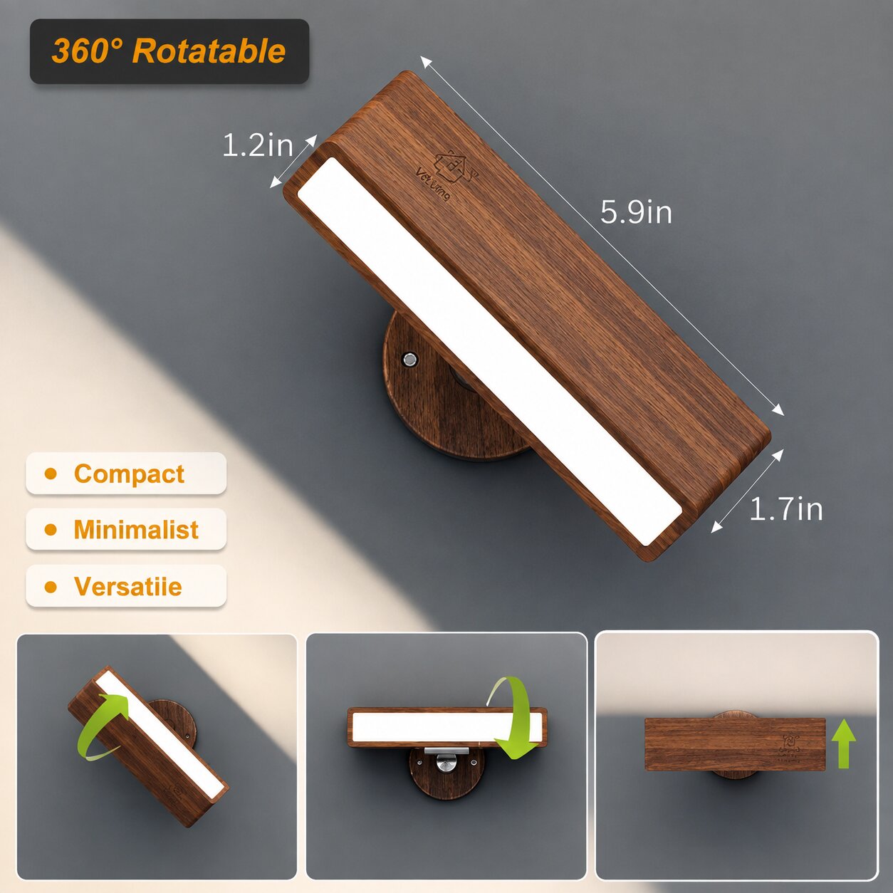 LumiSense Rechargeable Wall Light
