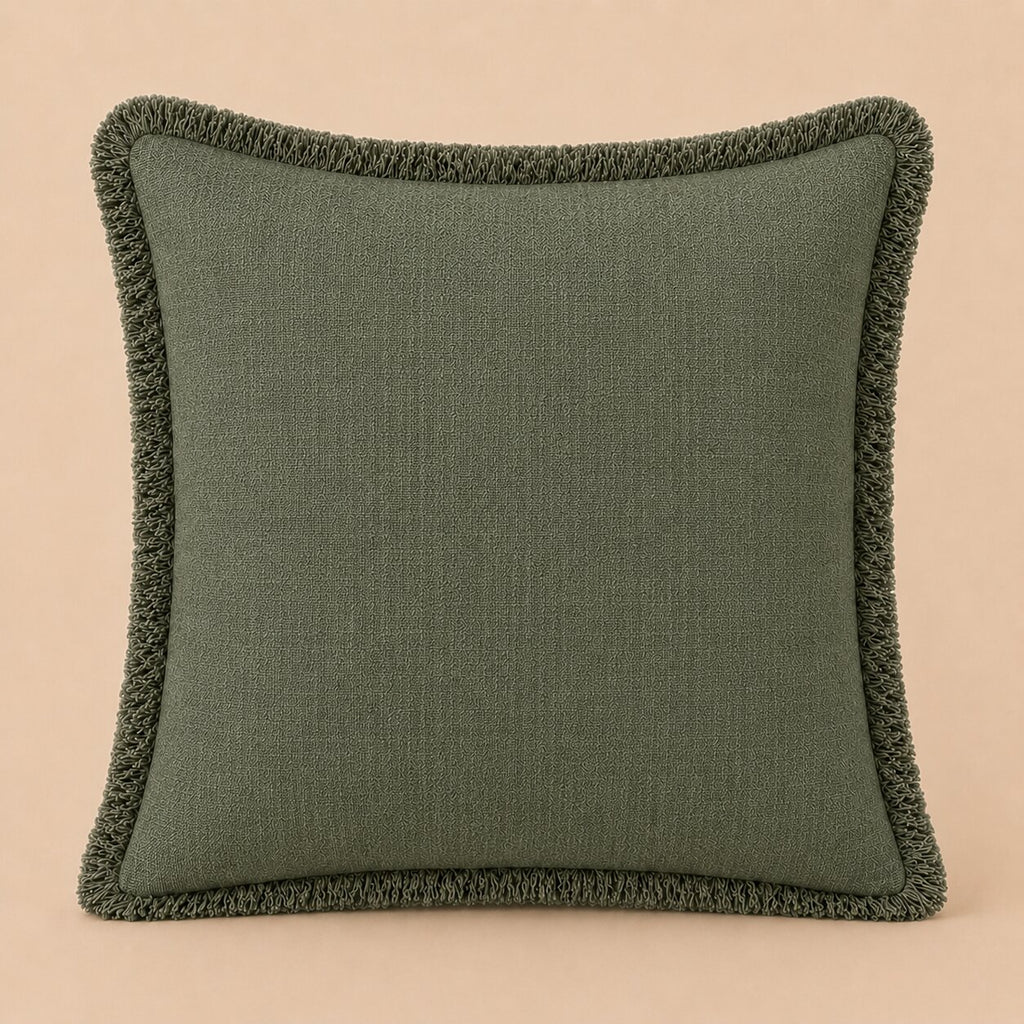 Damian Linen Fringed Pillow Cover
