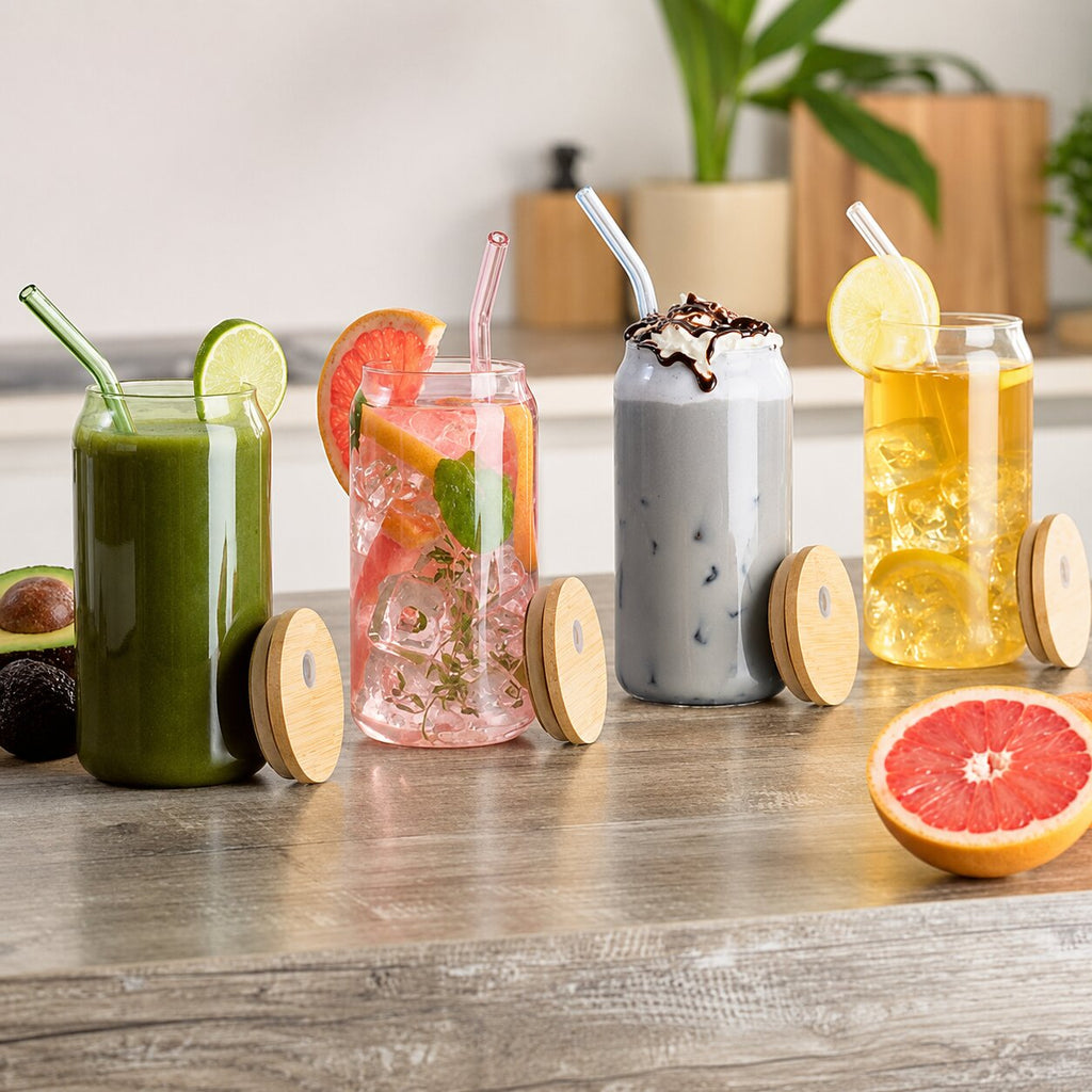 ColorBloom Glass Tumbler Set of 4 (16 oz)