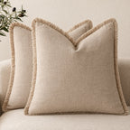 Damian Linen Fringed Pillow Cover