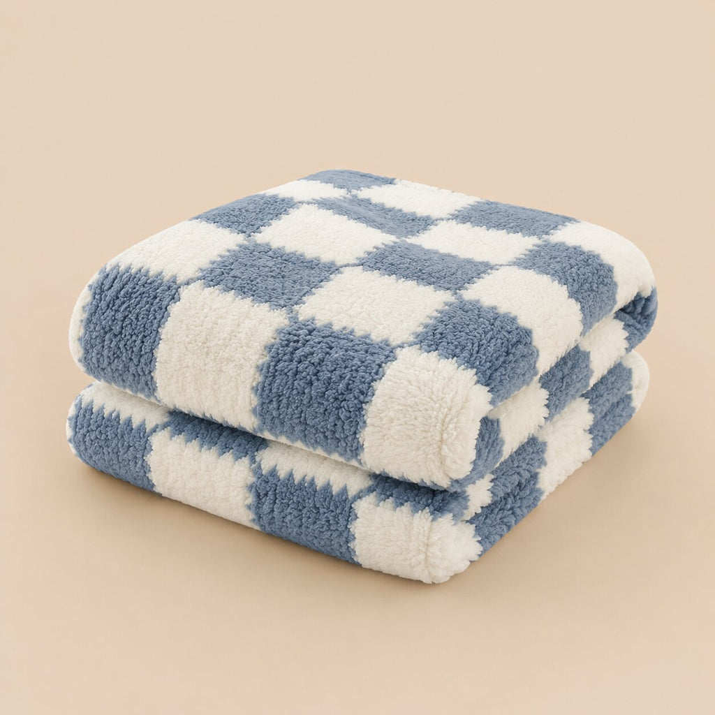 Sienna Checkered Fleece Throw Blanket