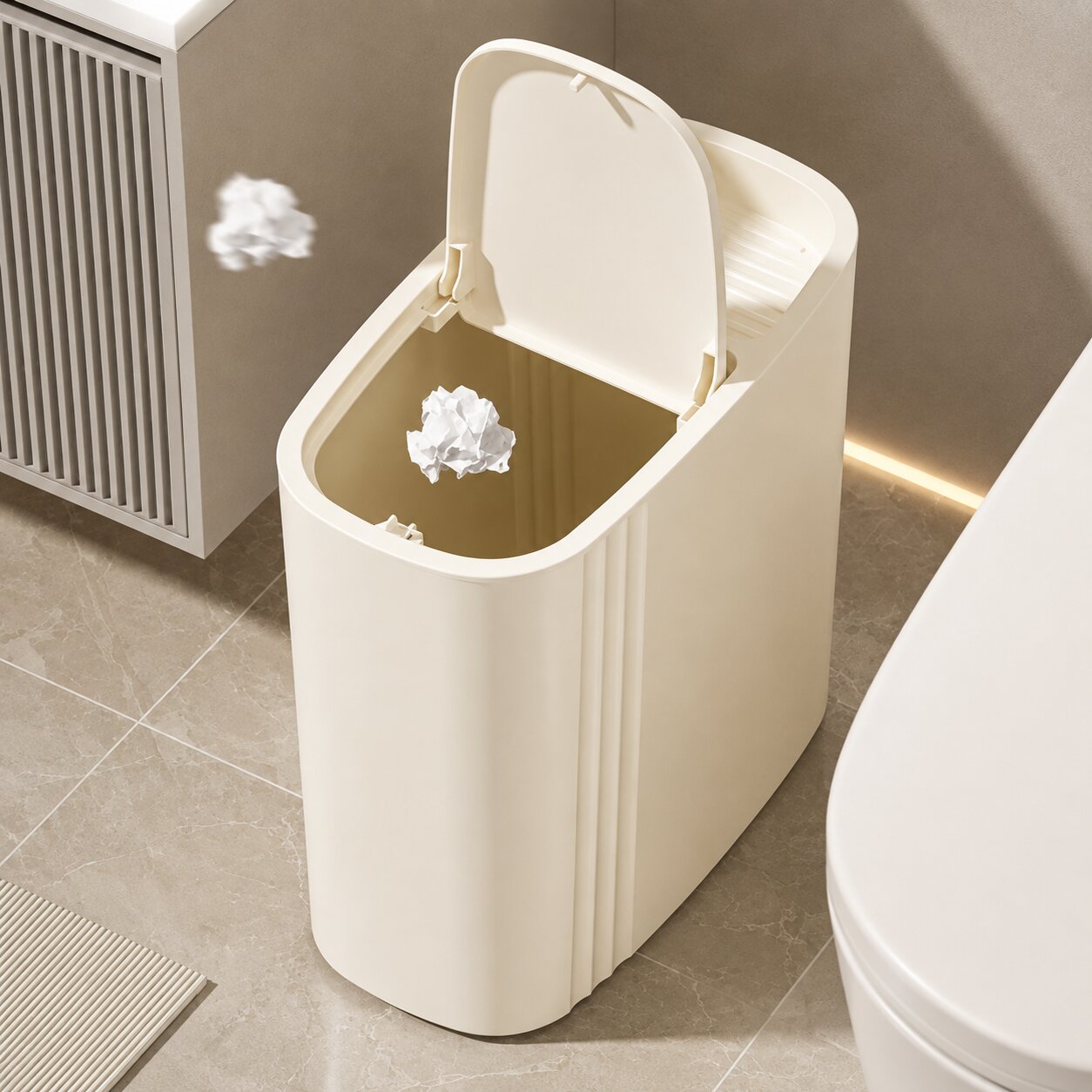 Slim Trash Can with Lid