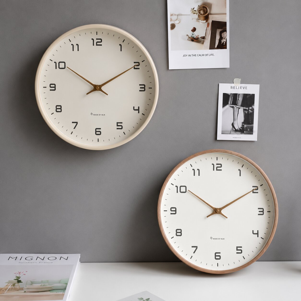 Elara Solid Wood Wall Clock