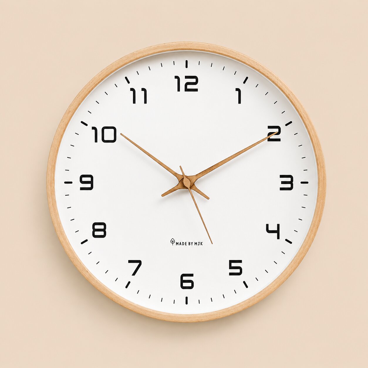 Elara Solid Wood Wall Clock