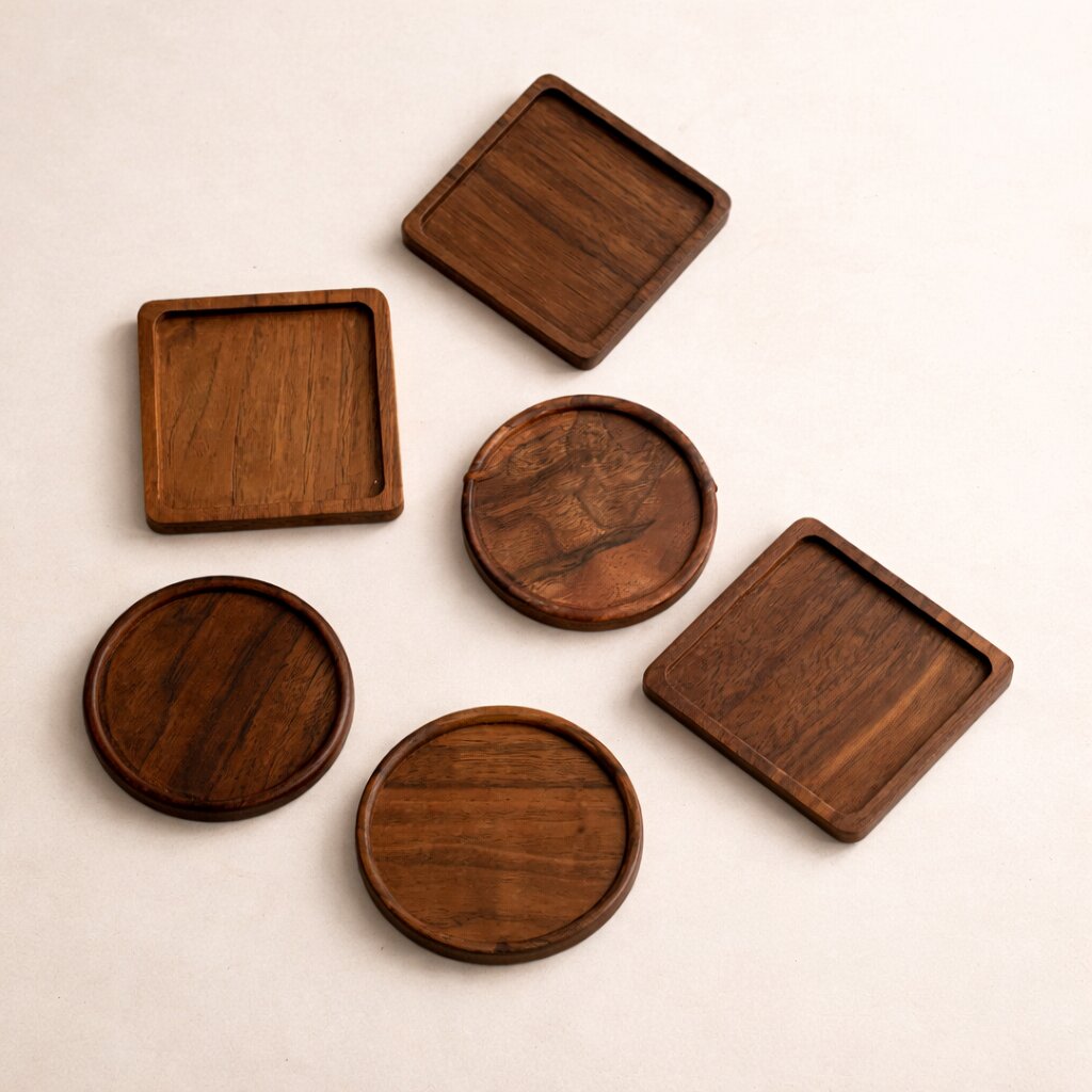 Jula Walnut Coaster Set
