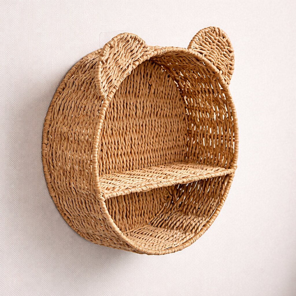 Teddy Rattan Wall Shelf