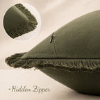 Damian Linen Fringed Pillow Cover