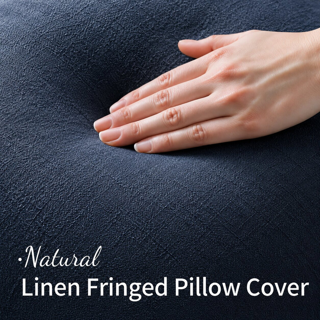 Damian Linen Fringed Pillow Cover