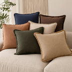 Damian Linen Fringed Pillow Cover