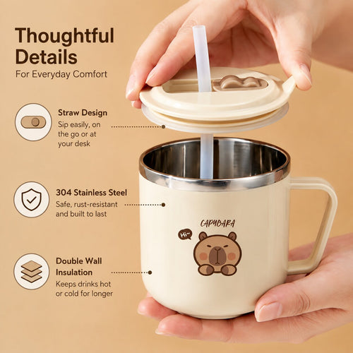 Cappy Insulated Mug with Straw