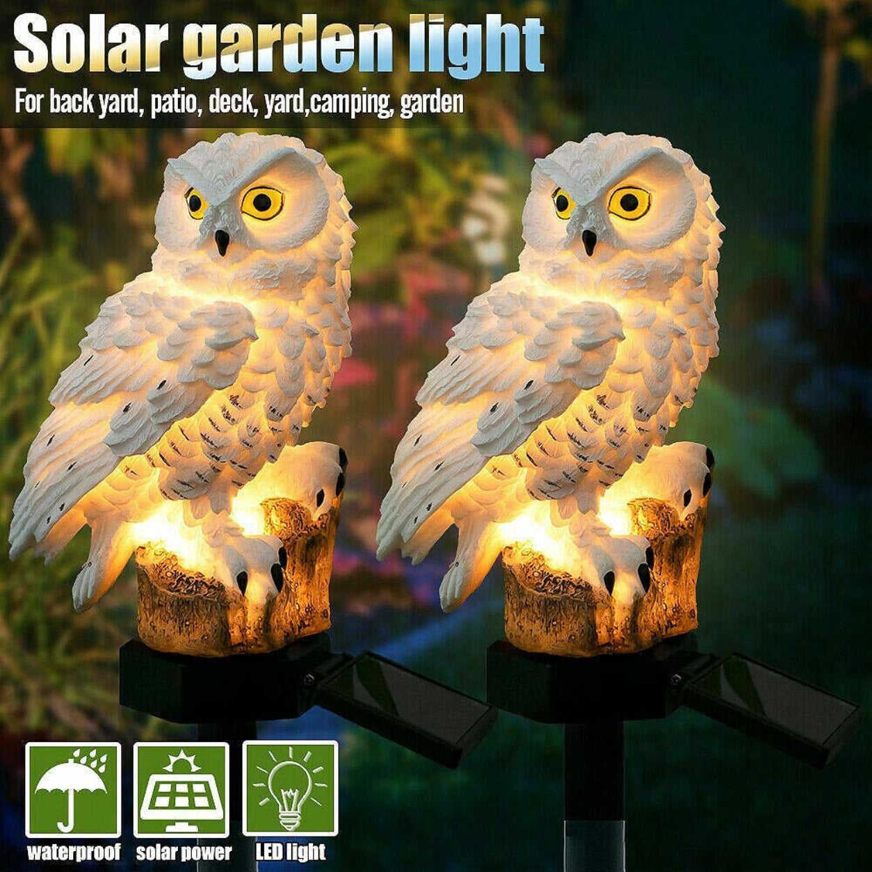 Solar Owl Garden Light