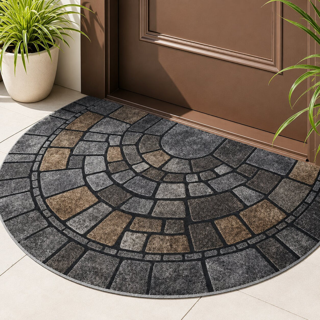 Cobblestone Half-Moon Doormat