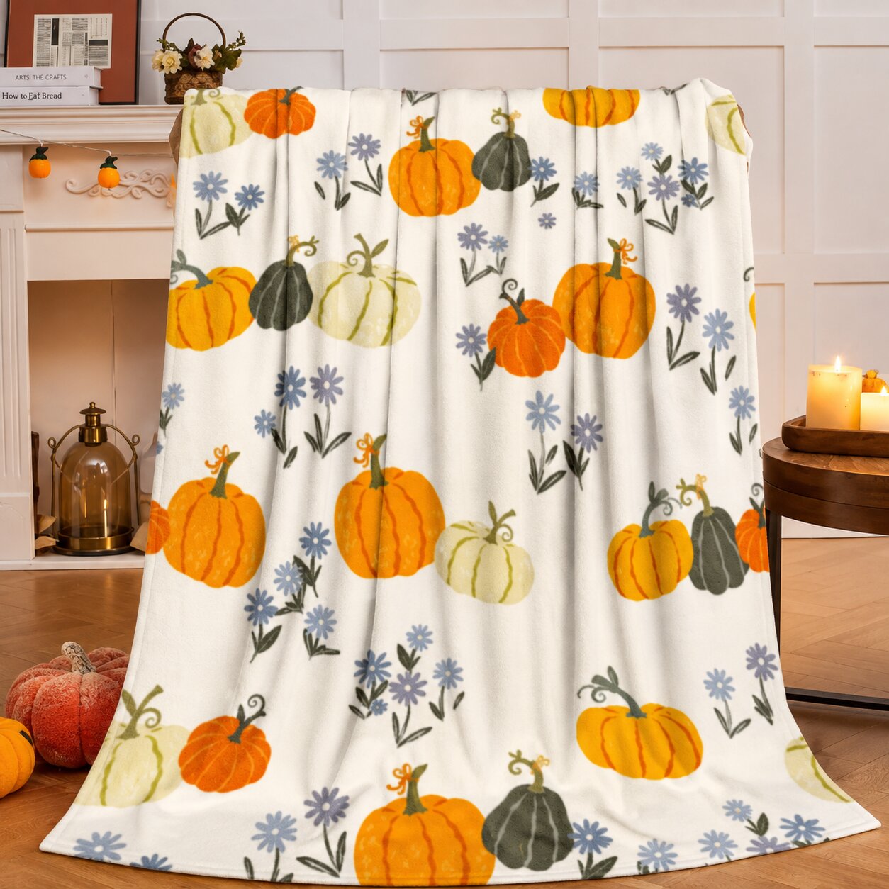 Harvest Haven Fleece Throw Blanket
