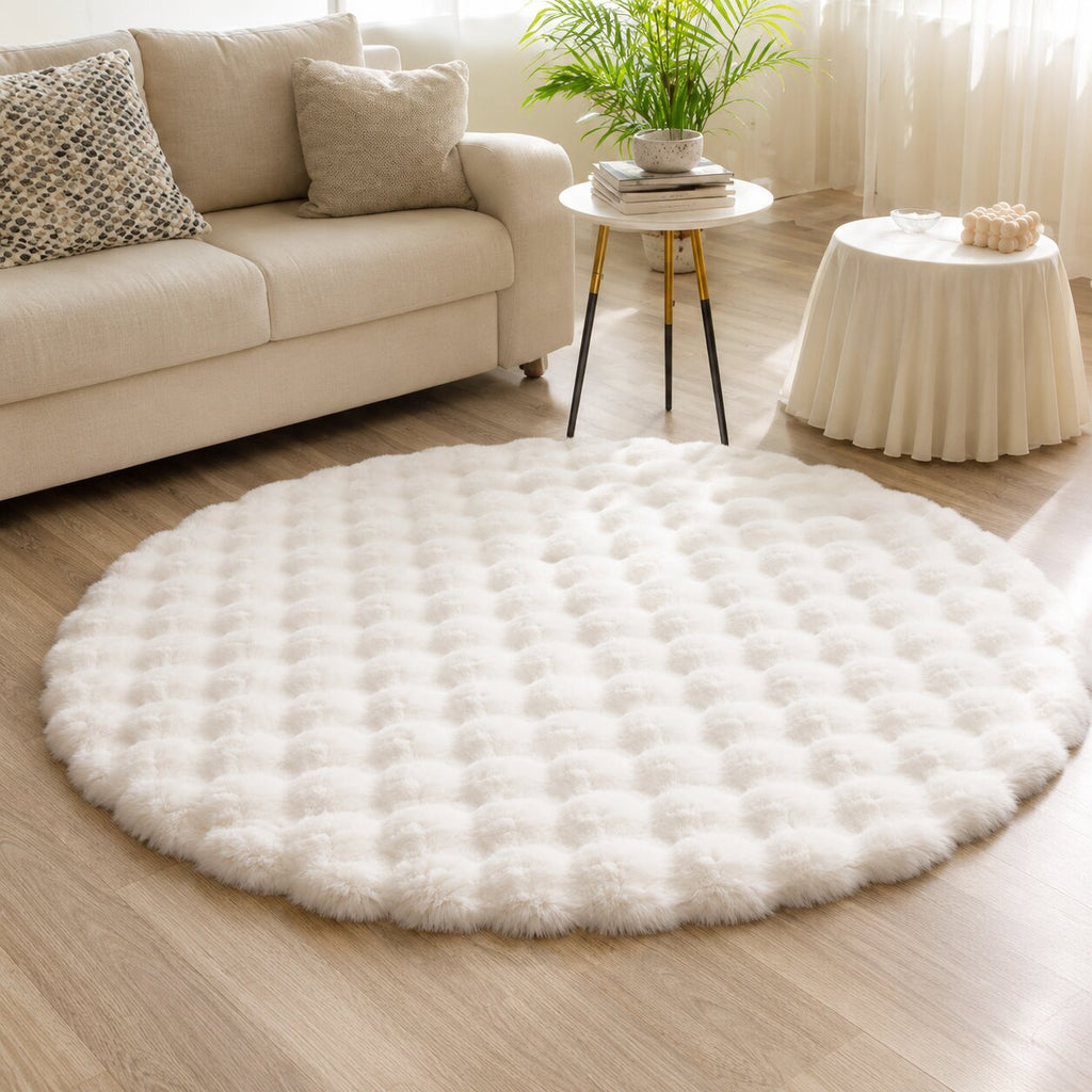 Elodie Round Faux Fur Rug