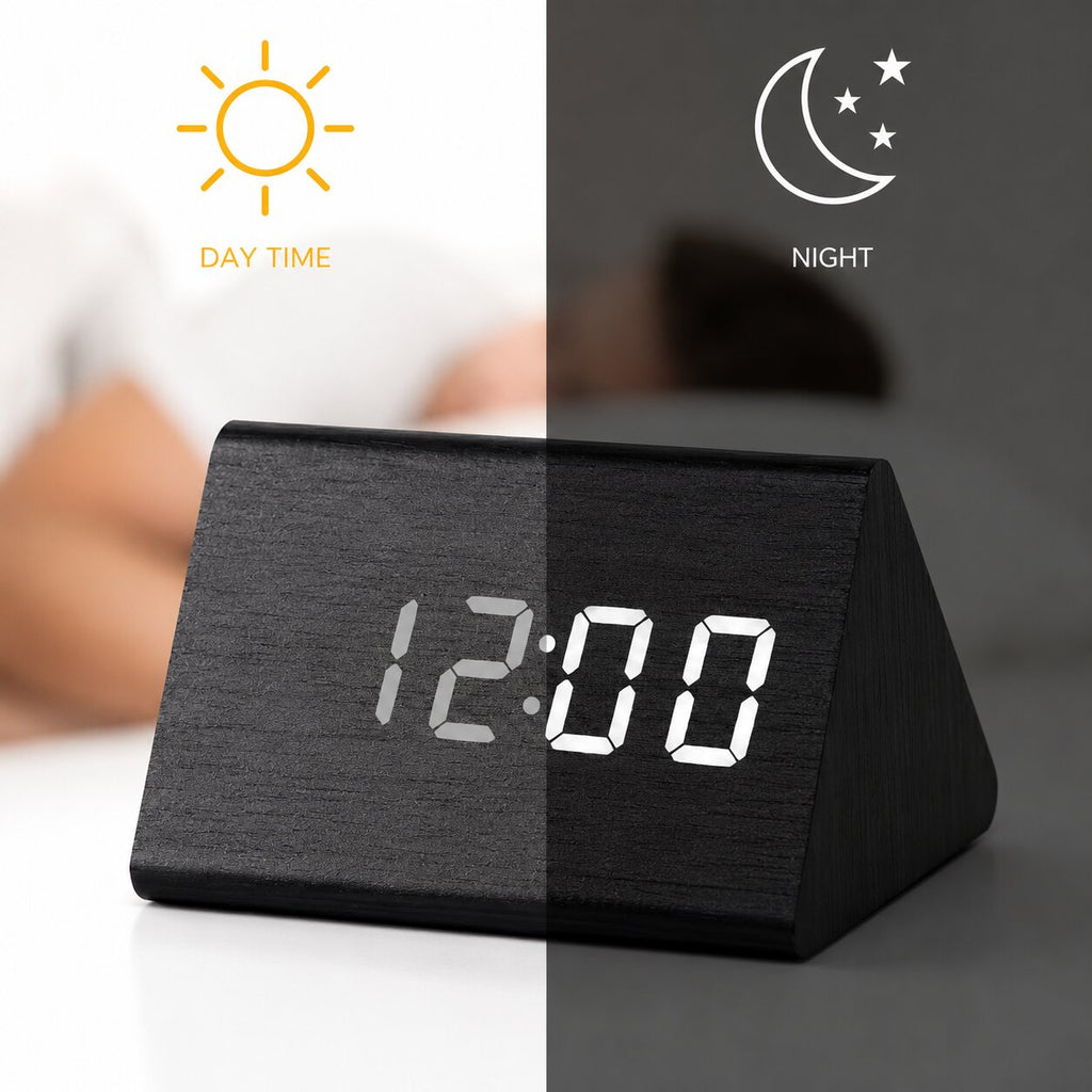 Avero Voice-Controlled Wooden Alarm Clock