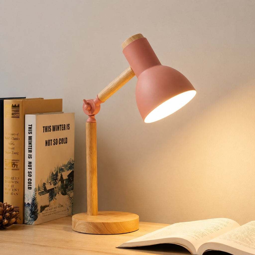 Marlowe Adjustable Wooden Desk Lamp