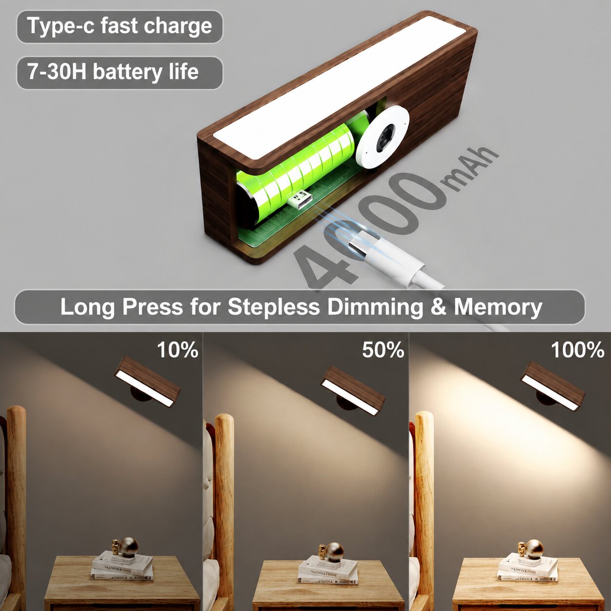 LumiSense Rechargeable Wall Light
