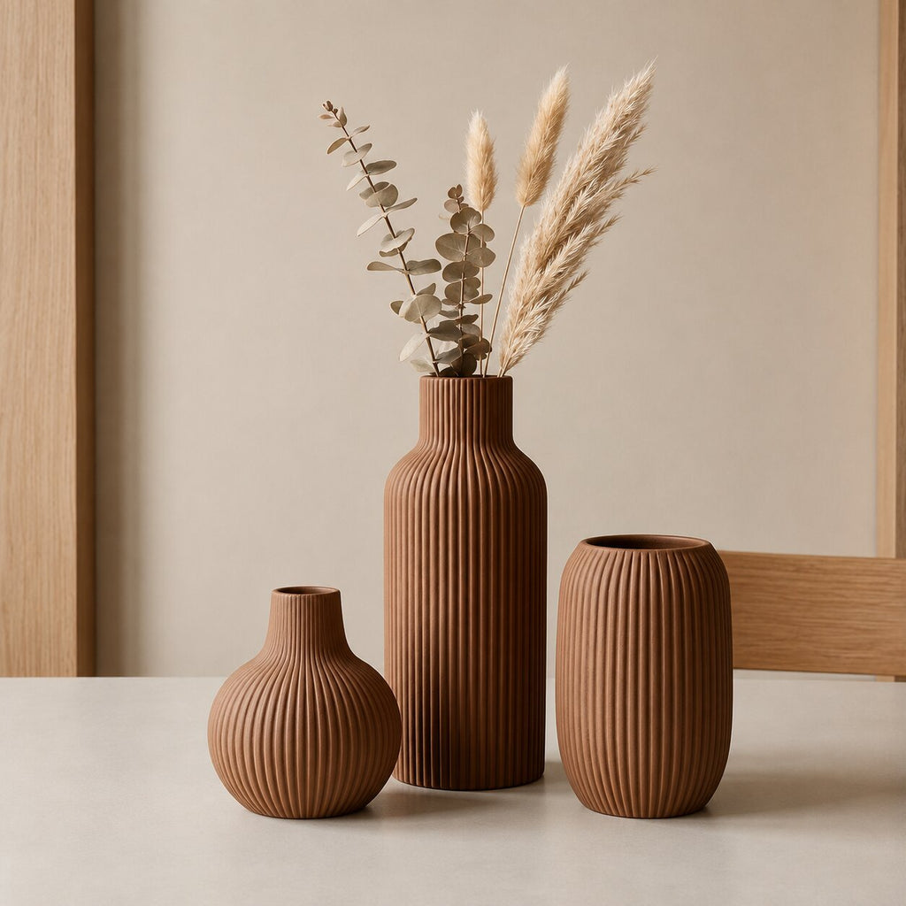Sorelle Ribbed Vase Set