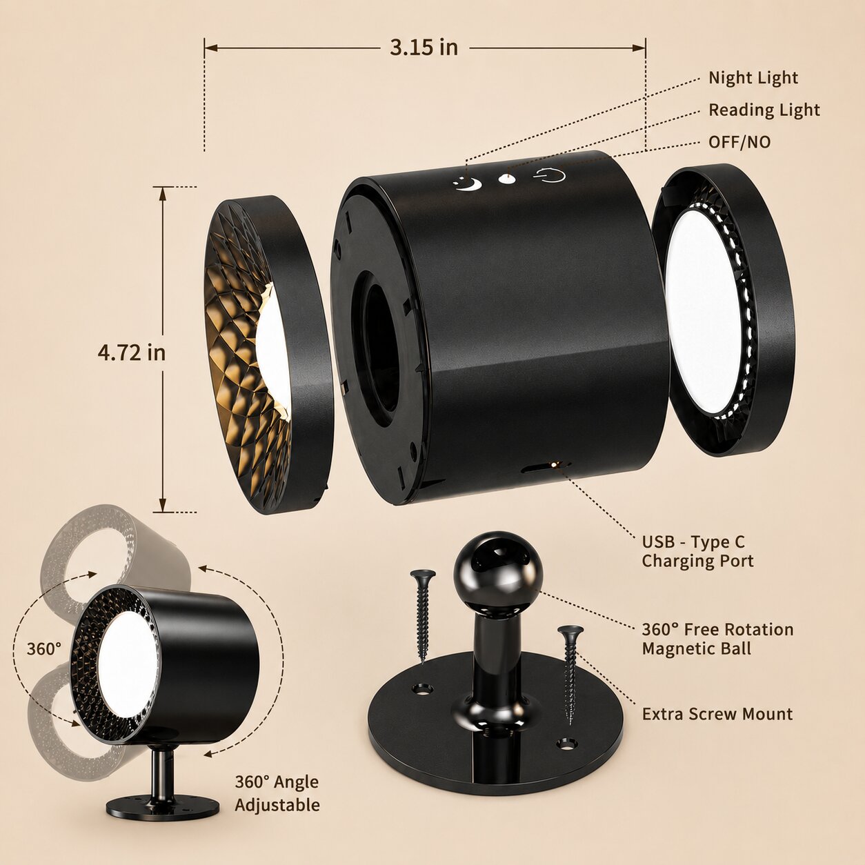 Aster Magnetic Wall Light