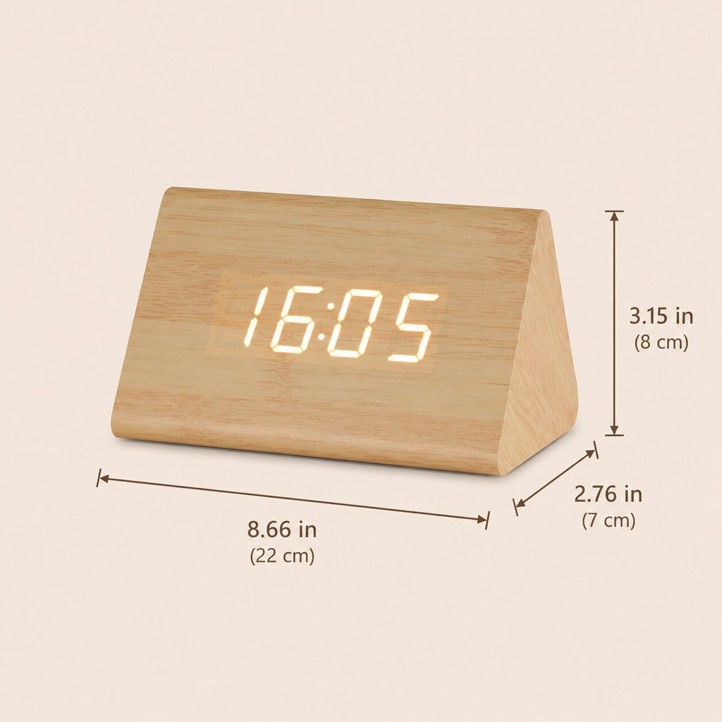 Avero Voice-Controlled Wooden Alarm Clock