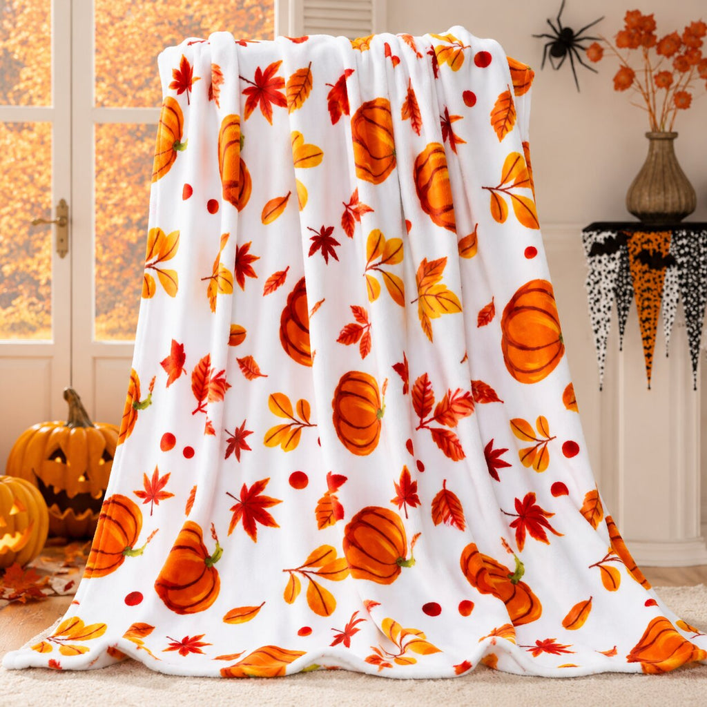 Harvest Haven Fleece Throw Blanket