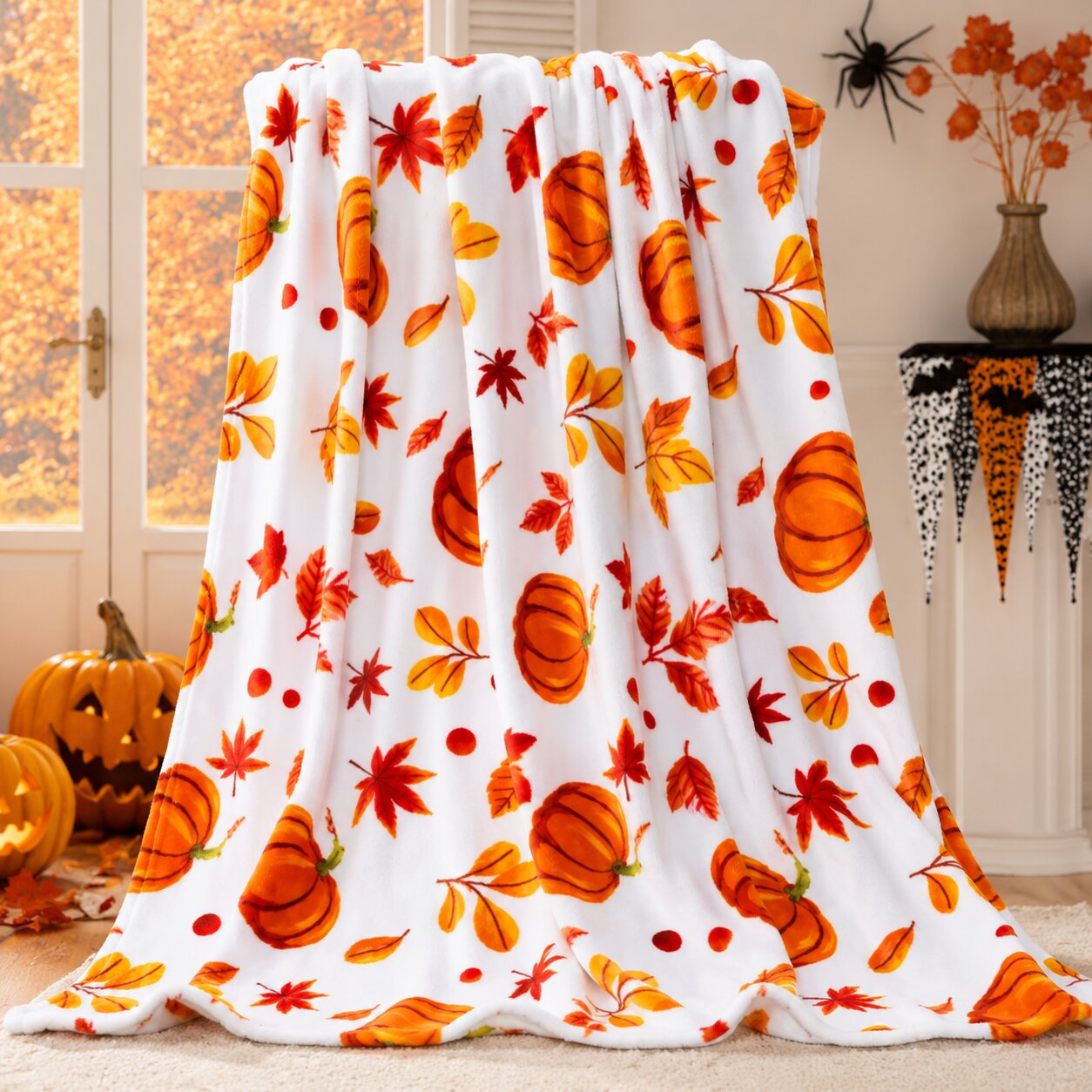 Harvest Haven Fleece Throw Blanket