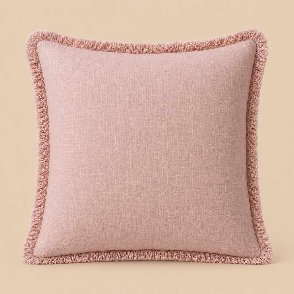 Damian Linen Fringed Pillow Cover
